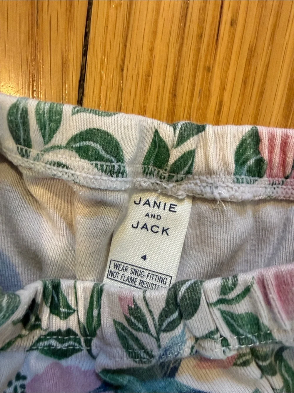 Janie and Jack Pink, Green and Blue Floral Hummingbird Pajama Set
